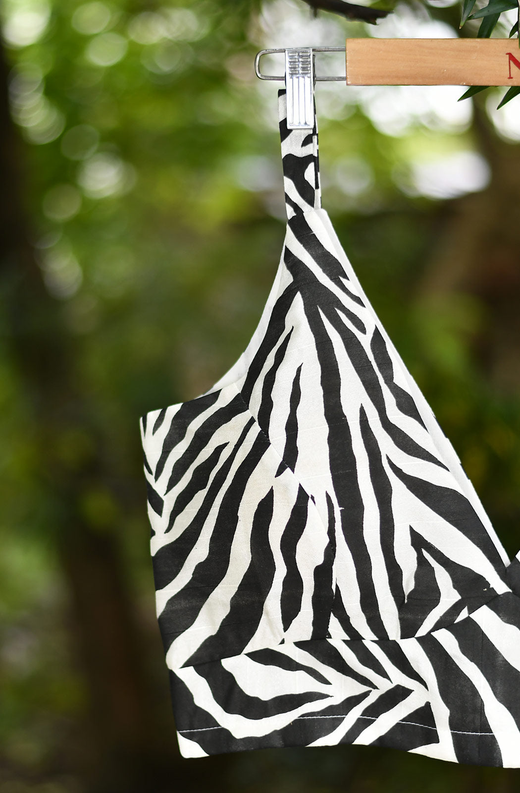 Black and White Zebra Print Chanderi Blouse - Naksheband