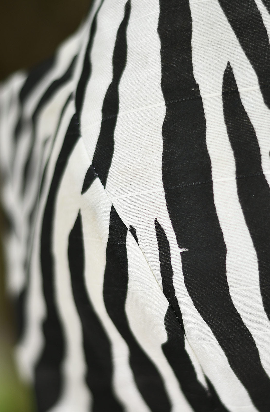 Black and White Zebra Print Chanderi Blouse - Naksheband