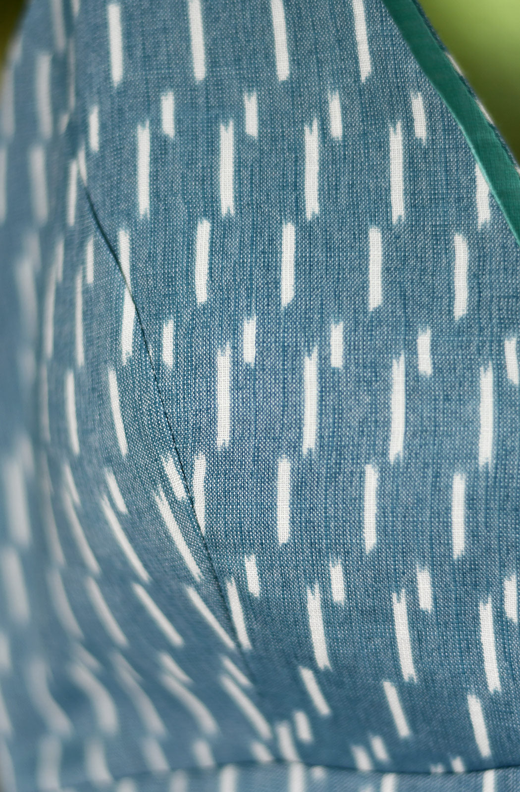 Teal Blue Ikkat Print Cotton Blouse - Naksheband
