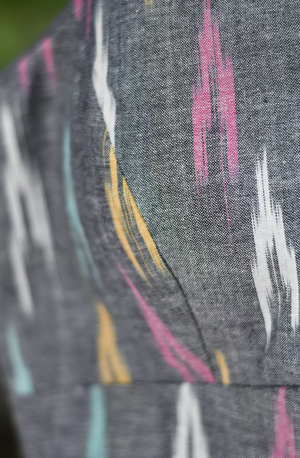 Grey Ikkat Print Cotton Blouse