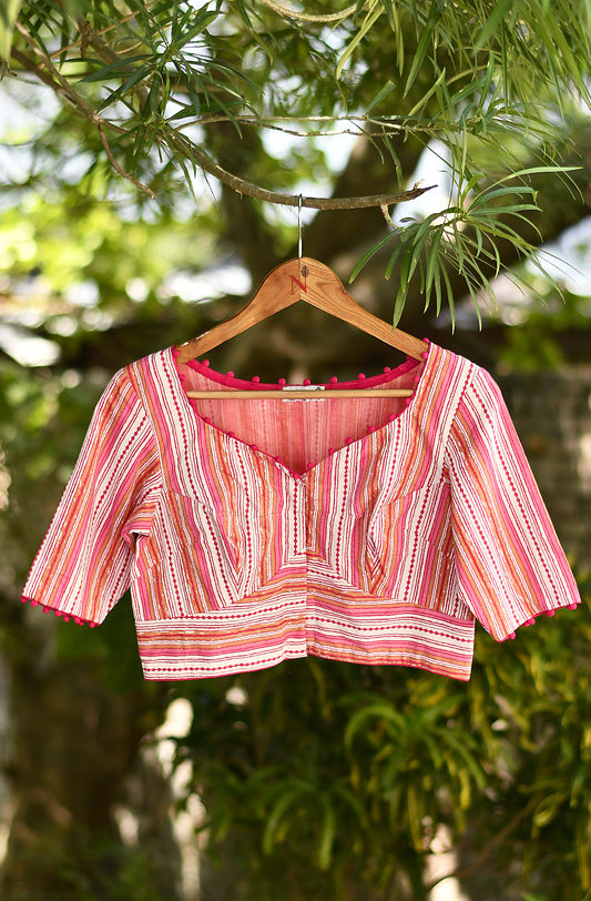 Multicolor Pure Cotton Blouse - Naksheband