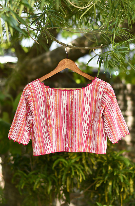 Multicolor Pure Cotton Blouse - Naksheband