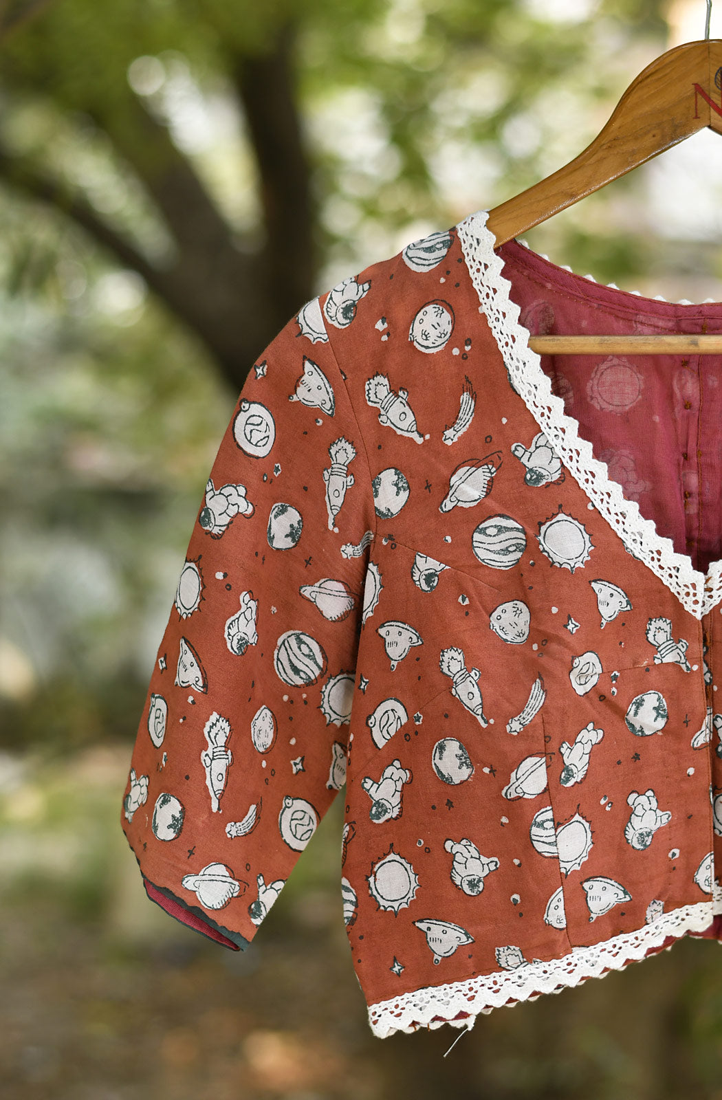 Rust Brown Pure Cotton Blouse - Naksheband