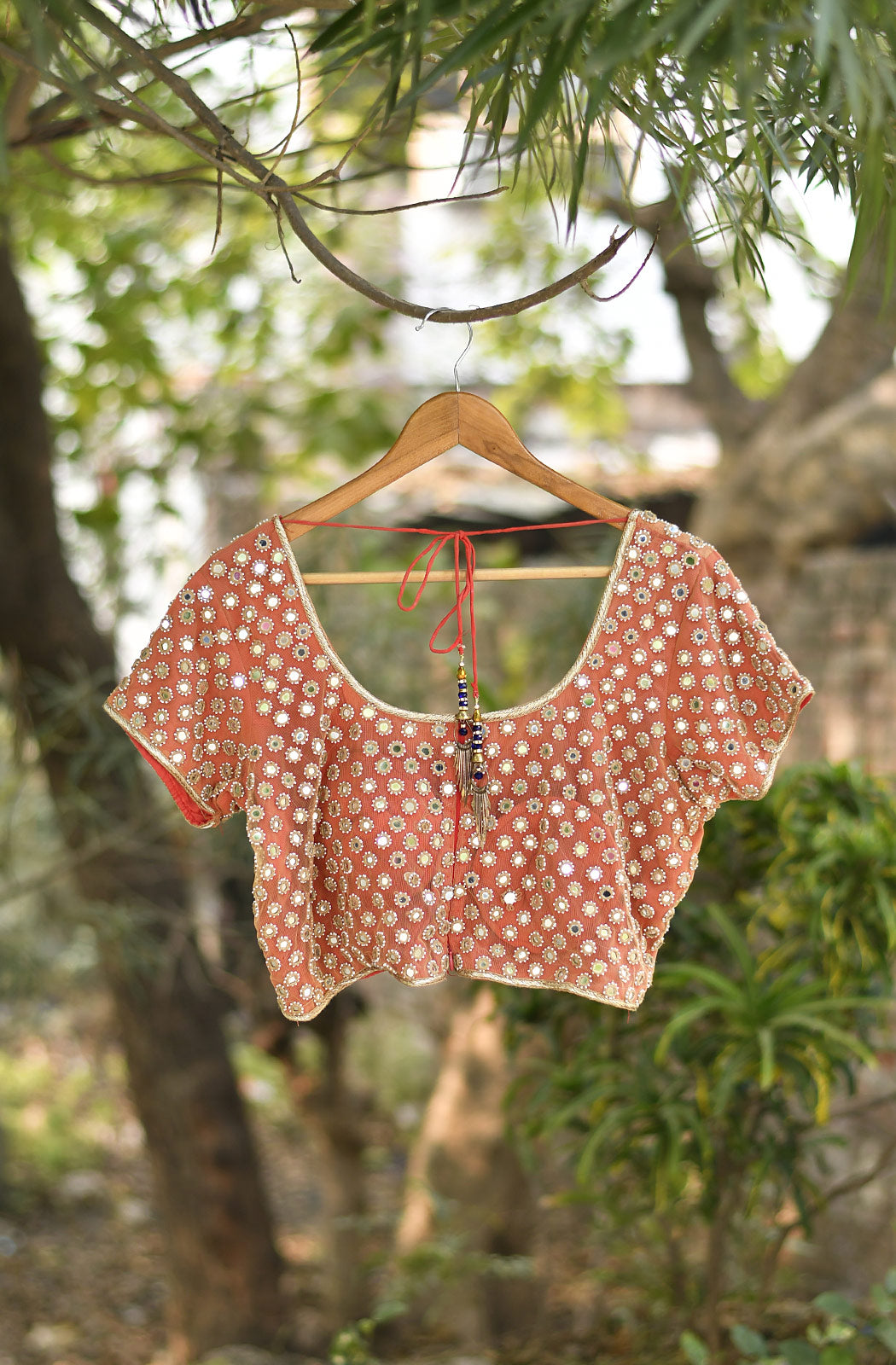 Peach Orange Georgette Blouse - Naksheband
