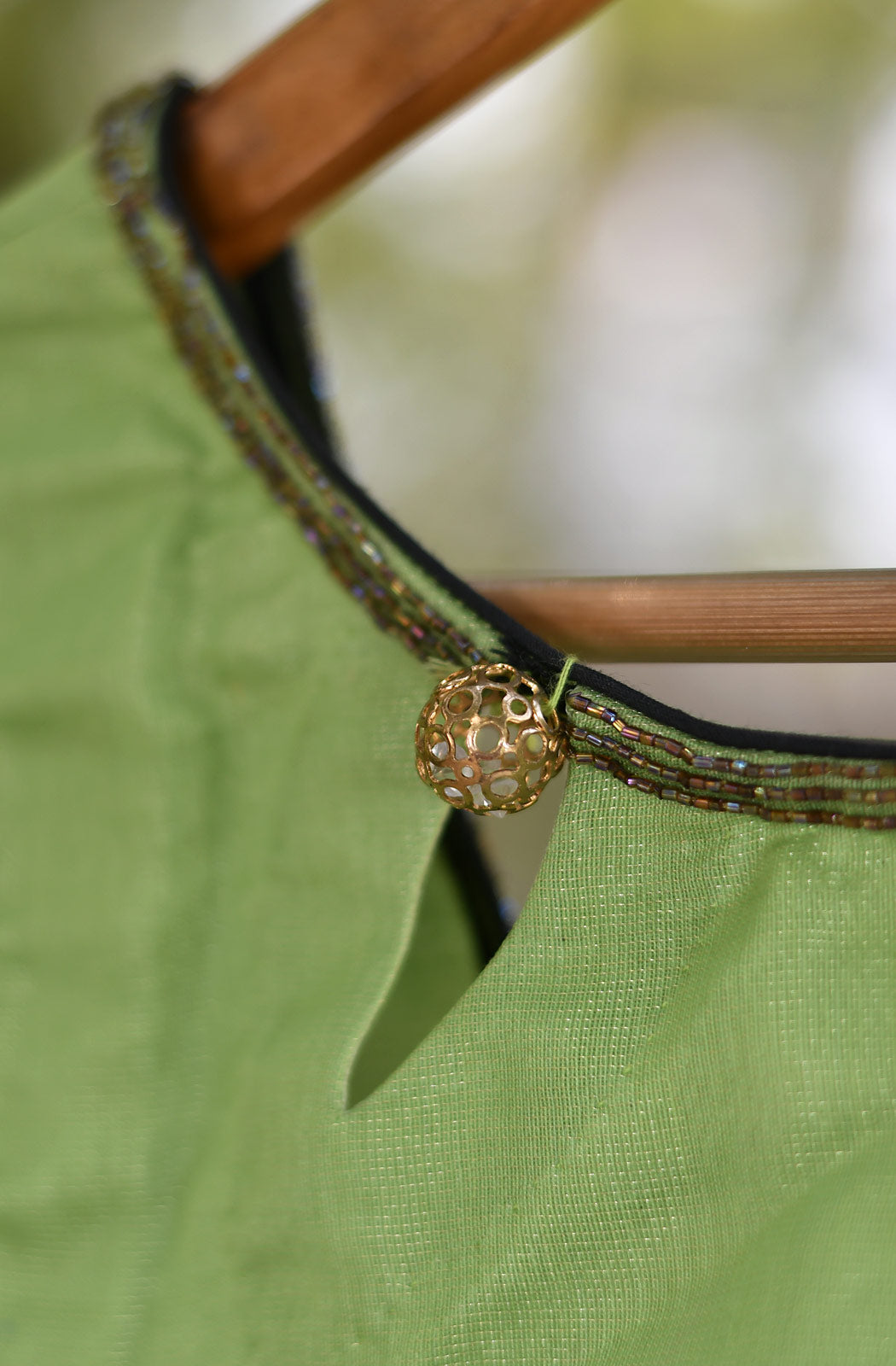 Green Shimmer Hand Embroidered Blouse - Naksheband