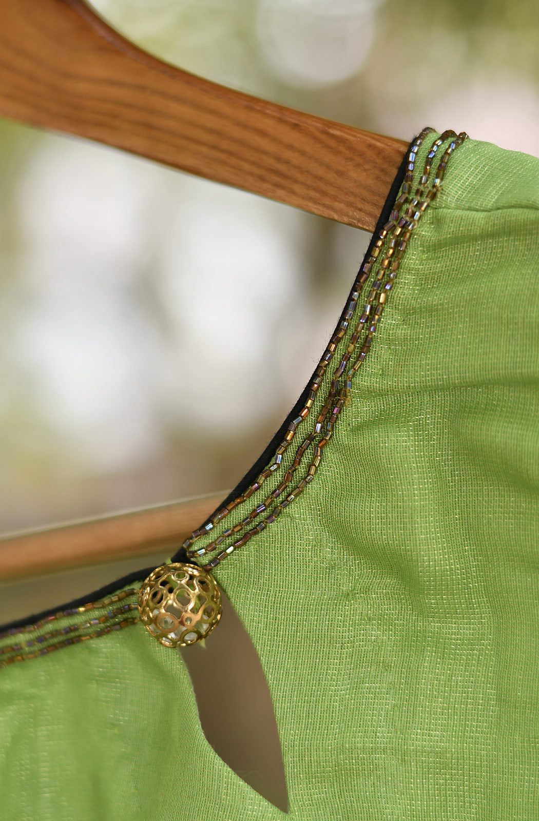 Green Shimmer Hand Embroidered Blouse - Naksheband