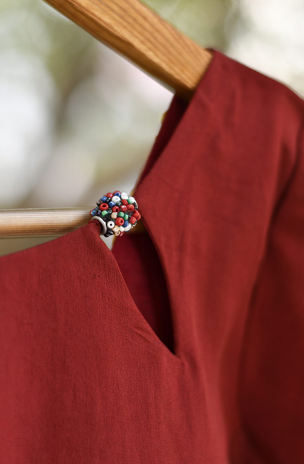 Corrode Rust Pure Crepe Hand Embroidered Blouse - Naksheband