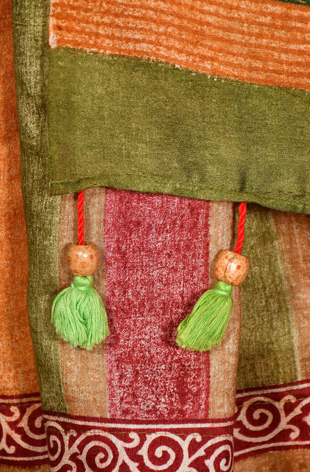 Multicolor Pure Munga Hand Block Printed Saree