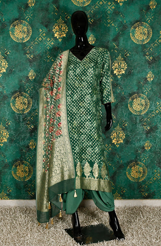 Forest Green Banarasi Khaddi Suit Set - Naksheband