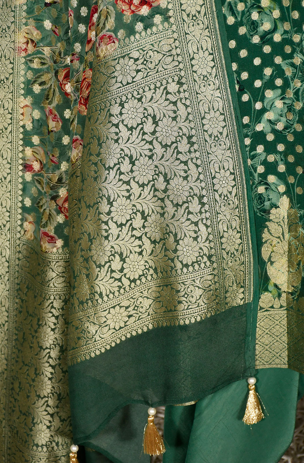 Forest Green Banarasi Khaddi Suit Set - Naksheband