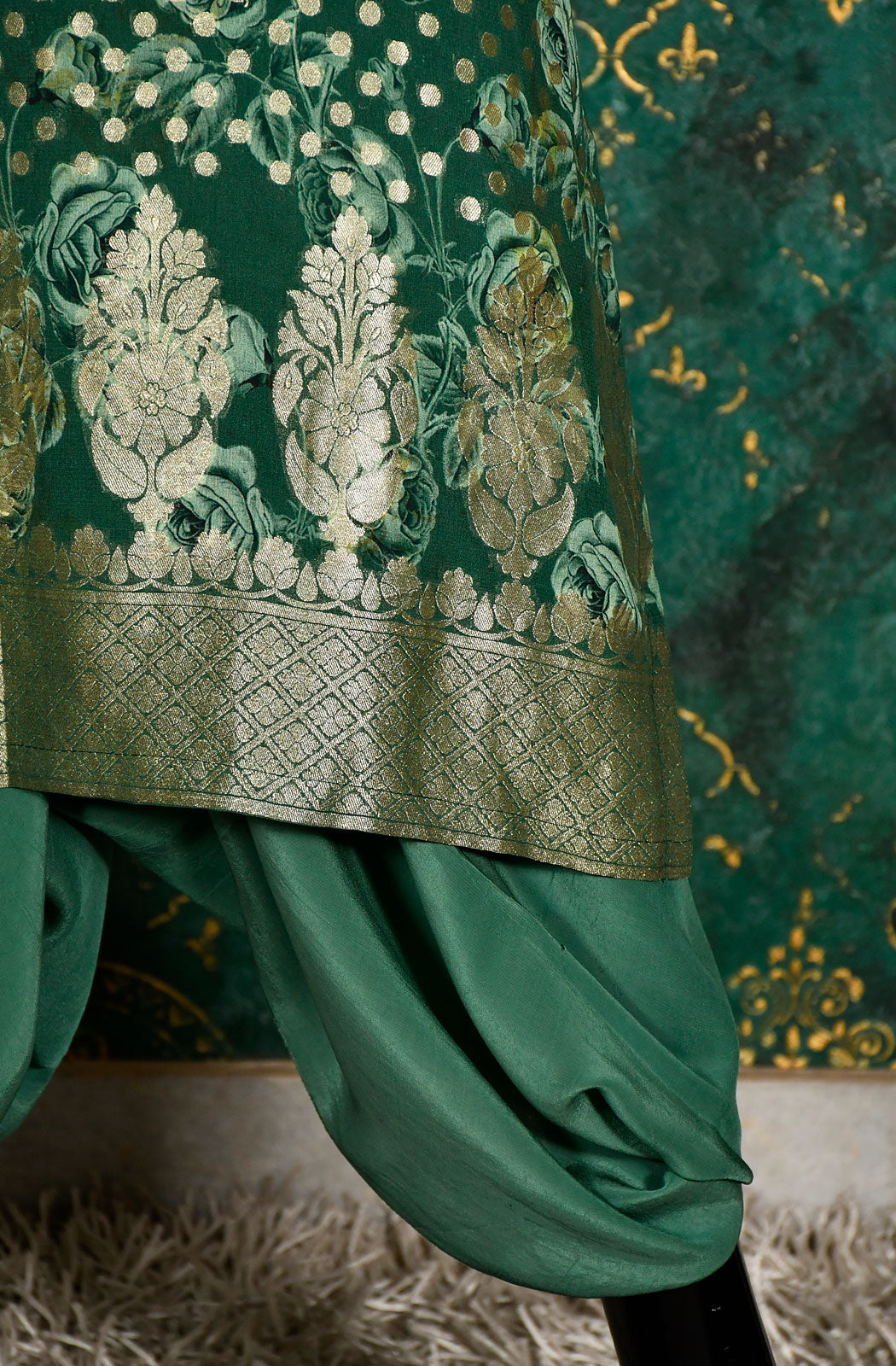 Forest Green Banarasi Khaddi Suit Set