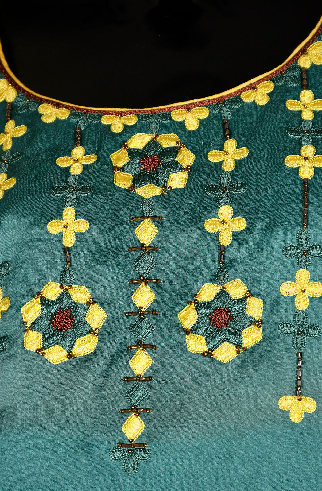 Teal Pure Modal Silk Hand Embroidered Suit Set