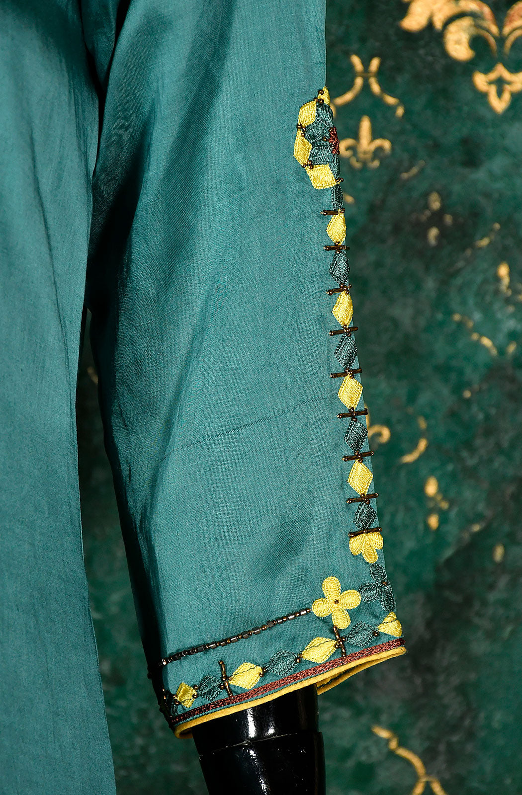 Teal Pure Modal Silk Hand Embroidered Suit Set - Naksheband