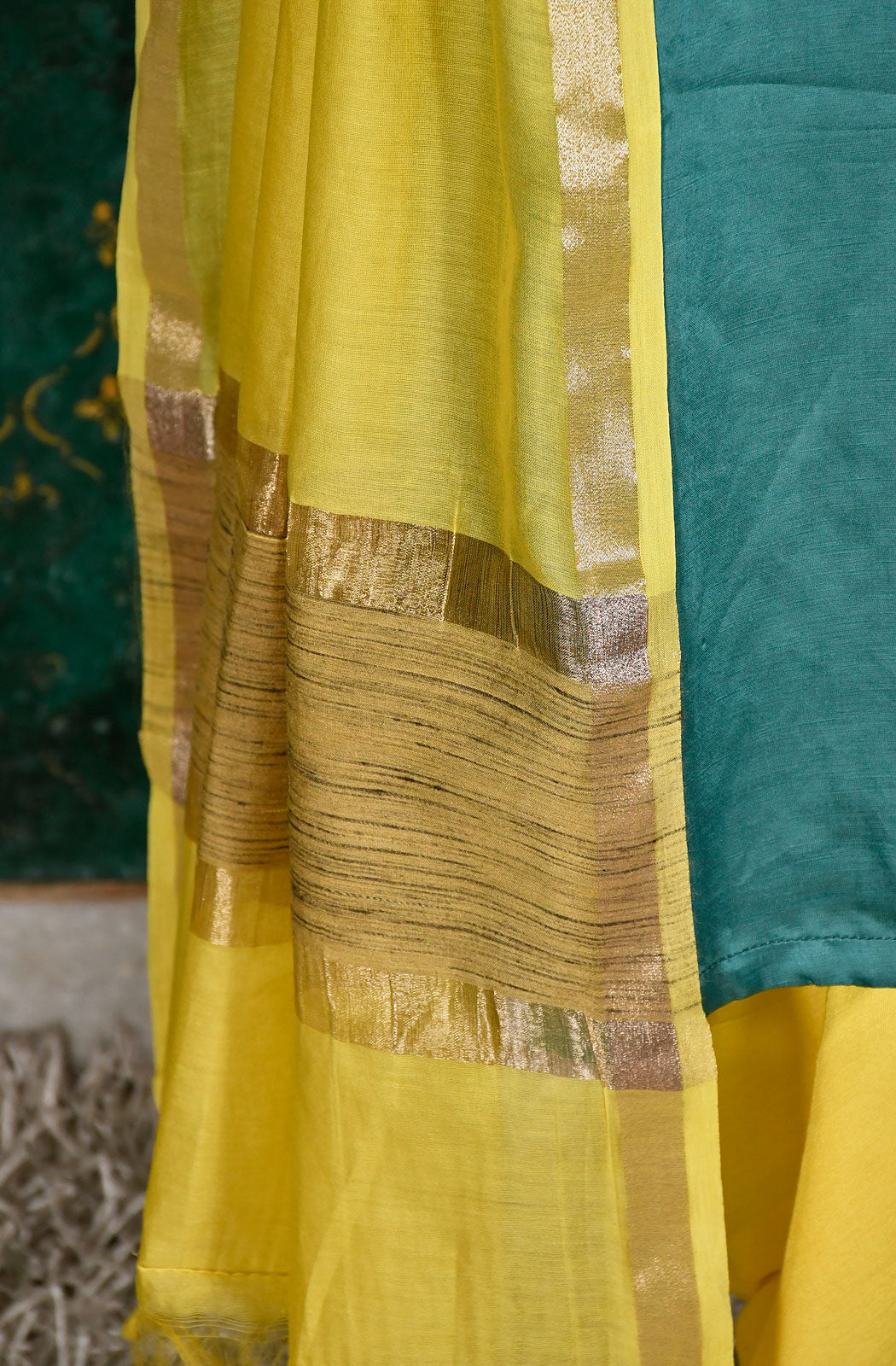 Teal Pure Modal Silk Hand Embroidered Suit Set - Naksheband