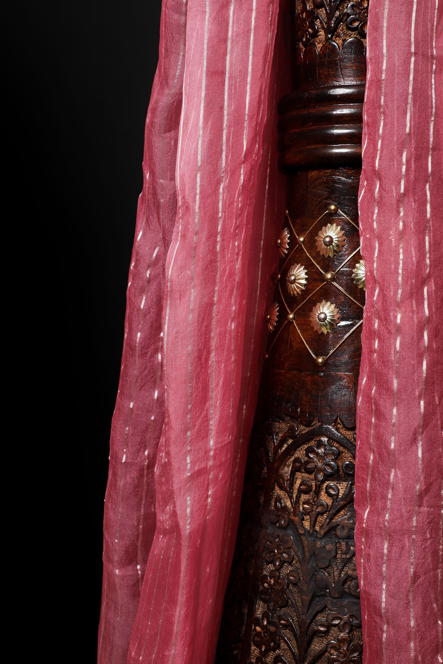 White And Pink Color Teared Garara Chanderi Silk Set - Amaranth - Naksheband