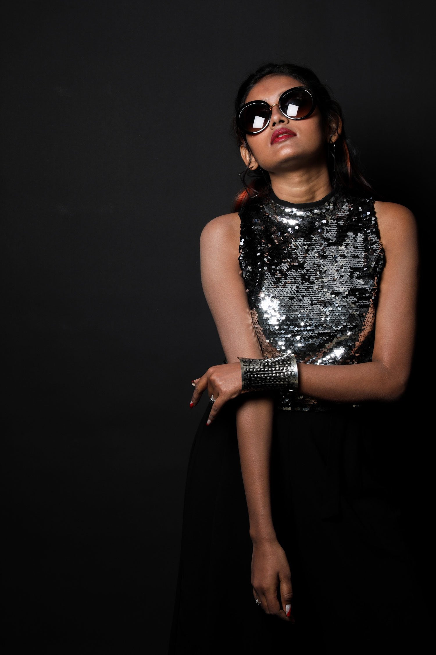 Black Color Indowestern Designer Jumpsuit - Obsidian - Naksheband