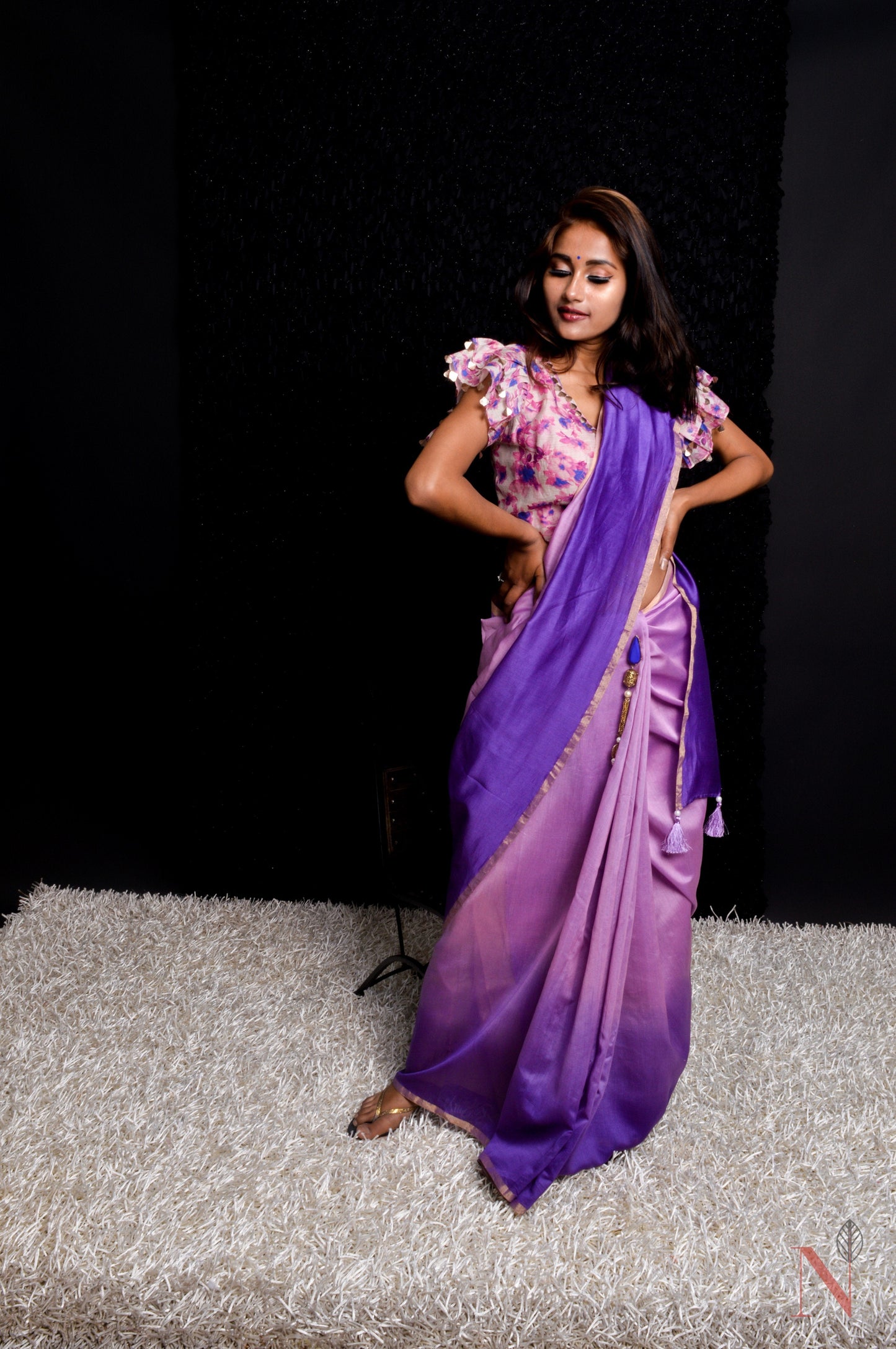 Designer Pure Silk Chanderi Saree - Perse - Naksheband