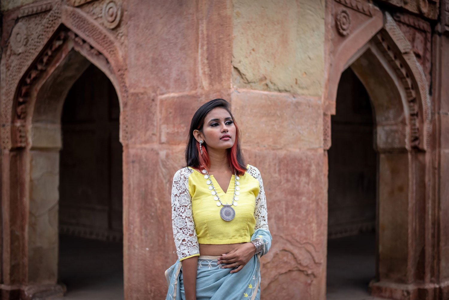 Grey Color  Designer Pure Silk Chanderi Saree - Sunny Side - Naksheband