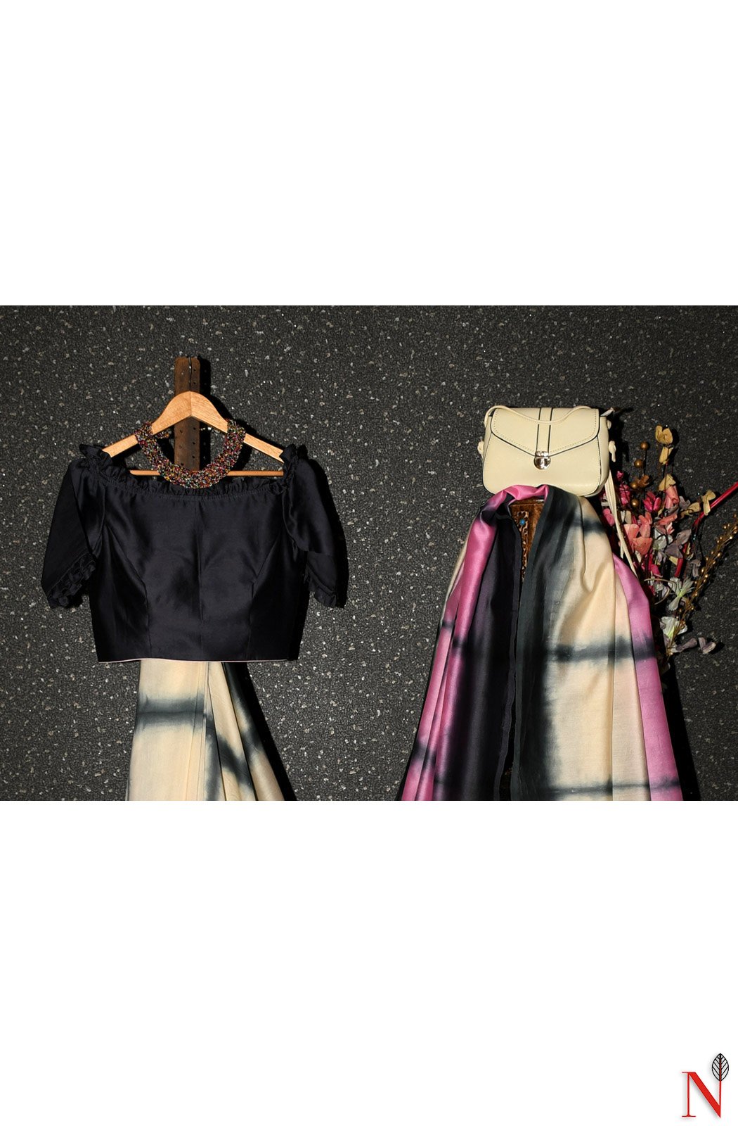 Grey Pure Silk Chanderi Hand Embroidered Designer Blouse - Naksheband