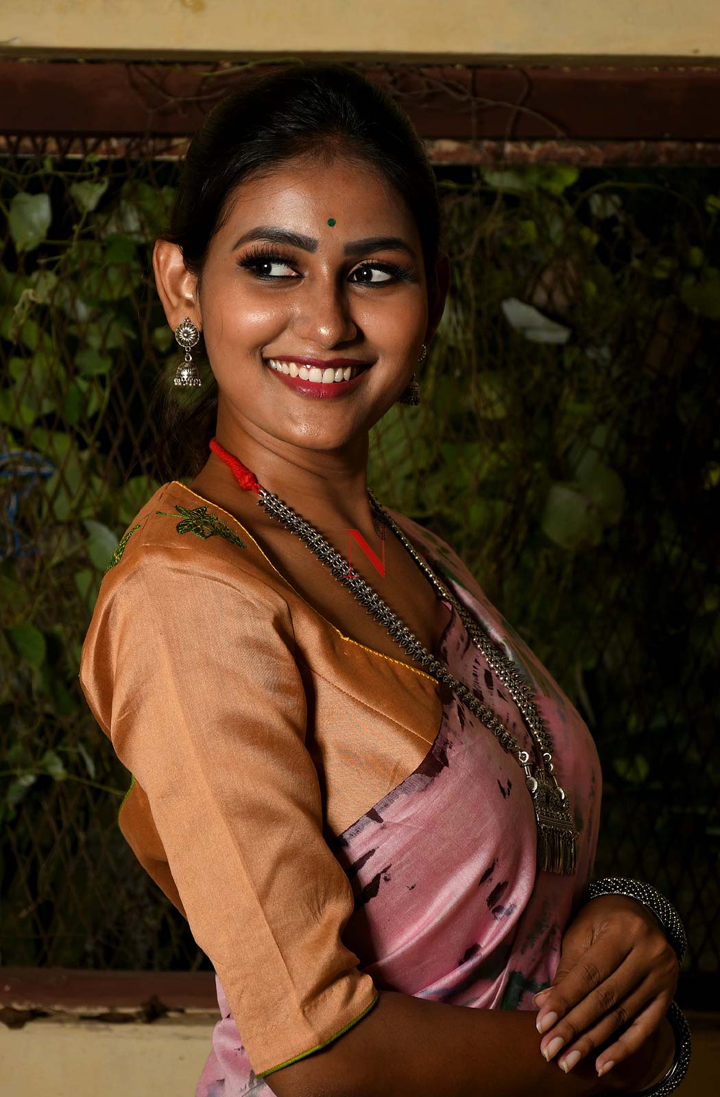 Light Brown Pure Silk Chanderi Hand Embroidered Designer Blouse - Naksheband