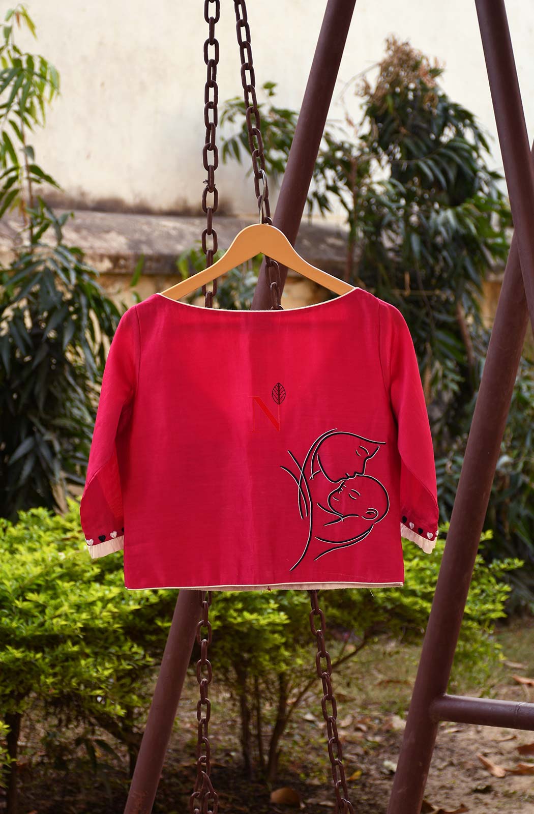 Rani Pure Silk Chanderi Hand Embroidered Designer Blouse - Naksheband