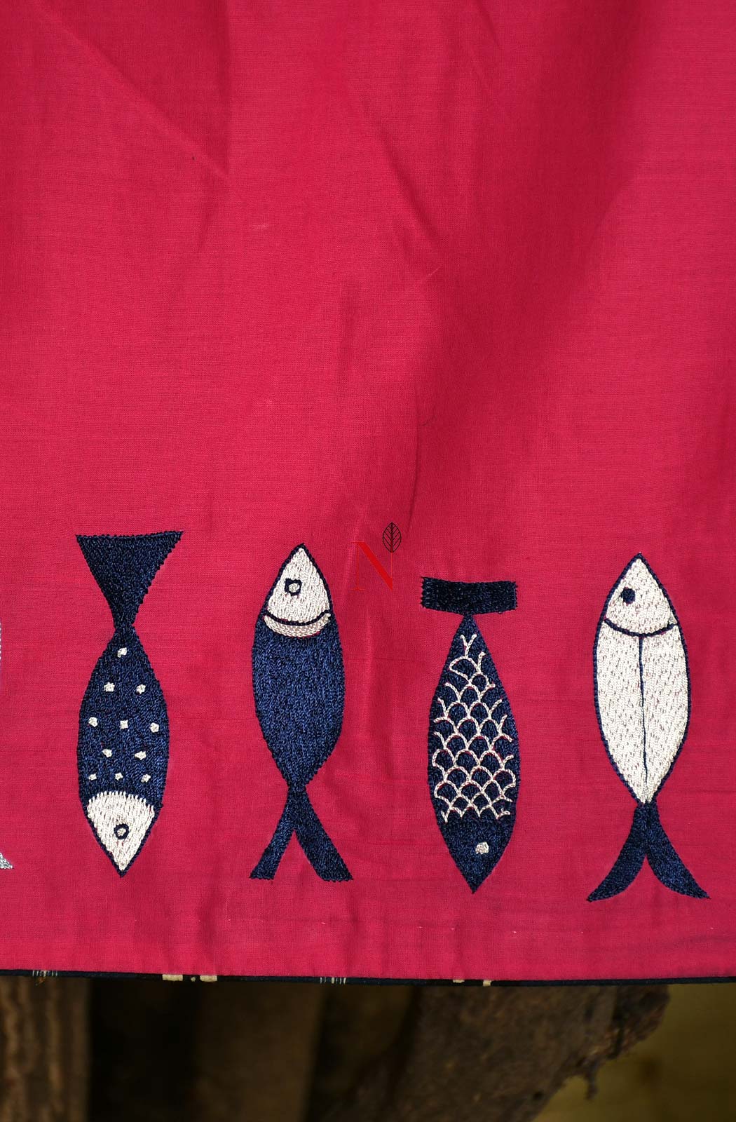 Pink & Blue Pure Silk Chanderi Hand Embroidered Designer Blouse - Naksheband