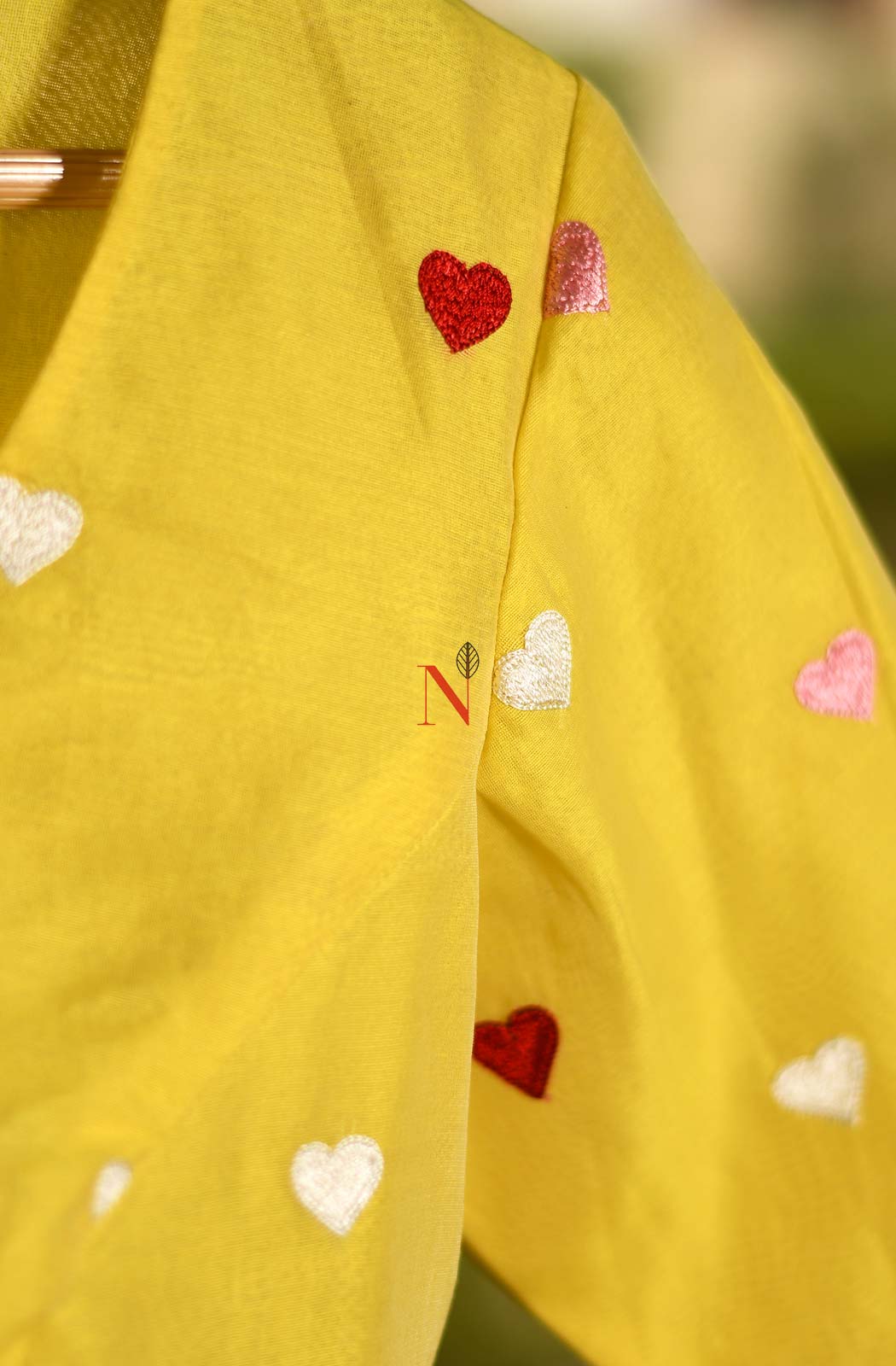 Yellow Pure Silk Chanderi Hand Embroidered Designer Blouse - Naksheband