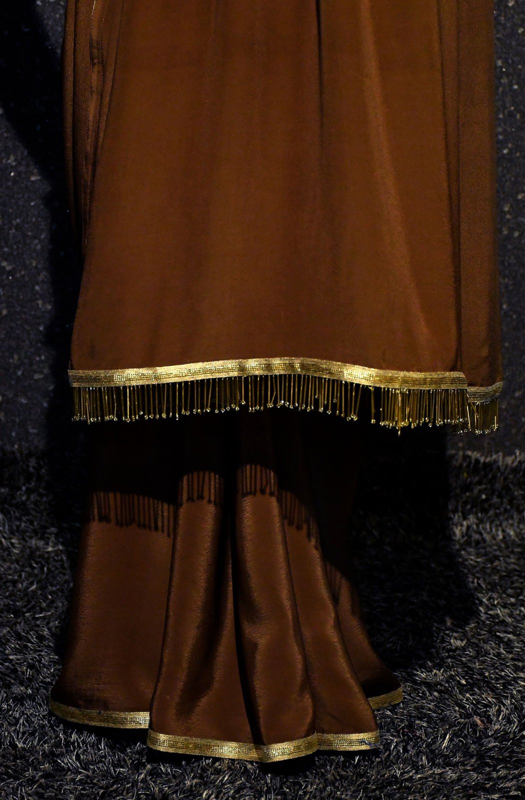 Brown Color Pure Crepe Designer Saree - Mocha - Naksheband