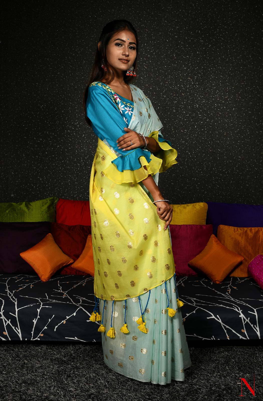 Mint Pure Silk Chanderi Saree - Naksheband
