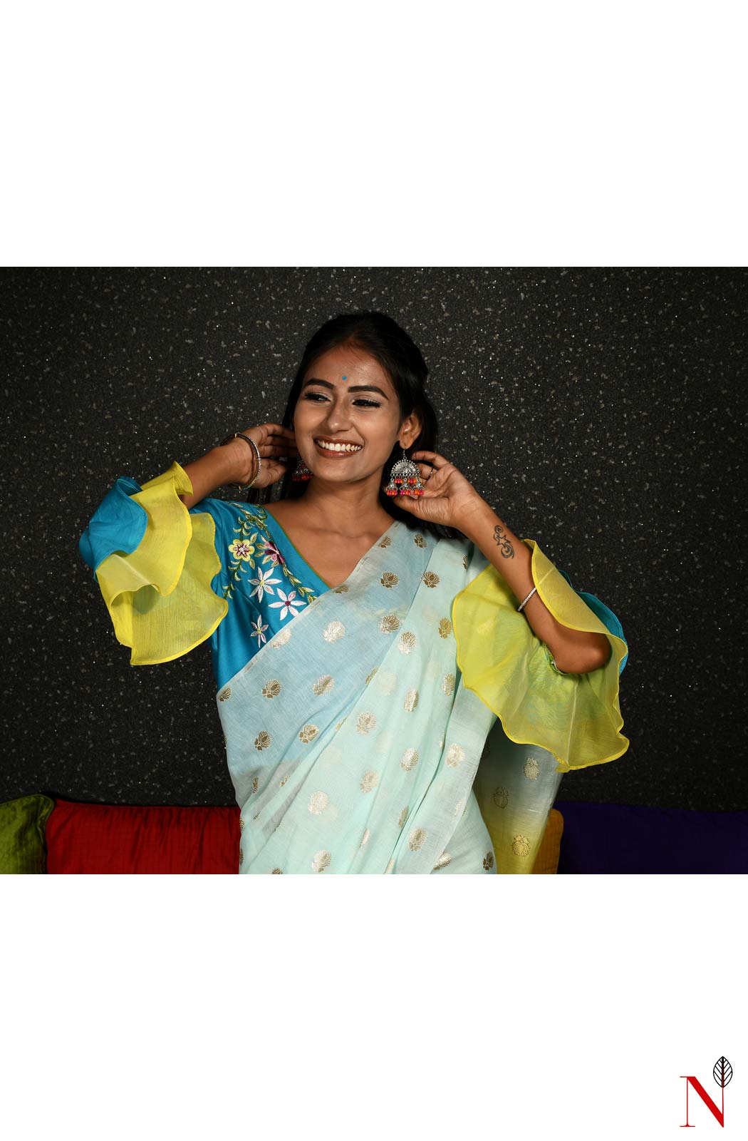 Mint Pure Silk Chanderi Saree - Naksheband