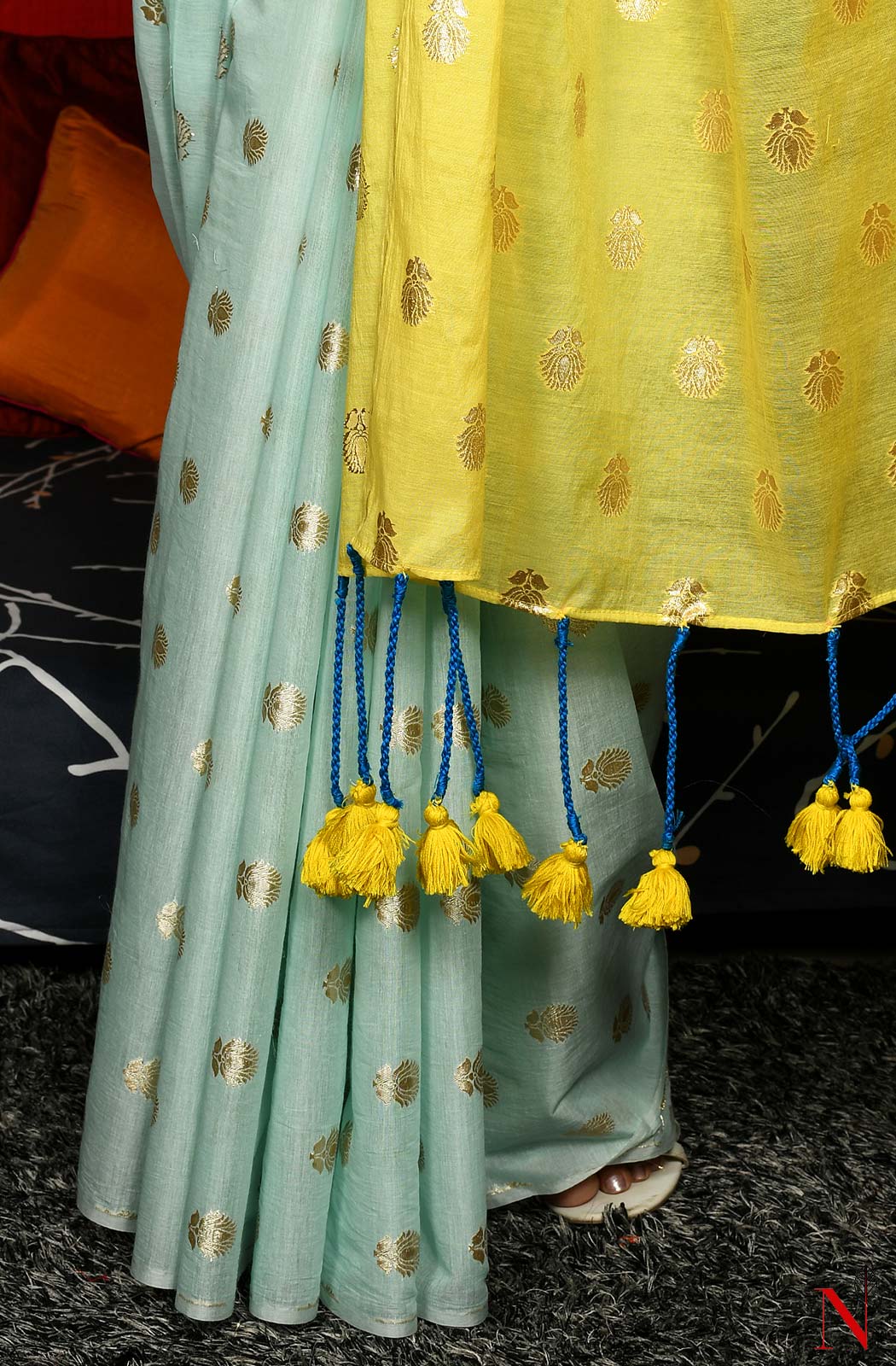 Mint Pure Silk Chanderi Saree - Naksheband
