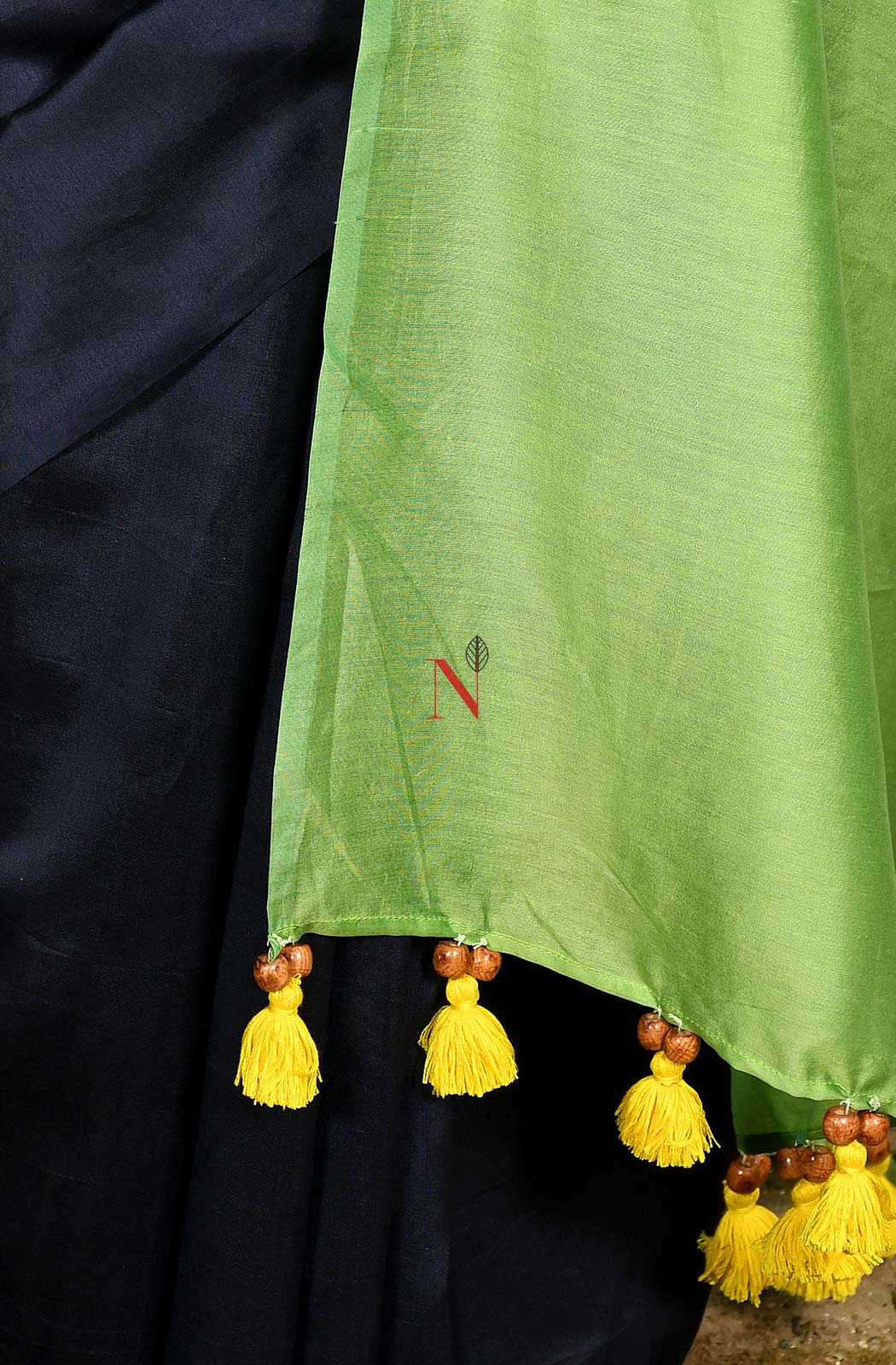 Blue & Green Pure Silk Chanderi Saree