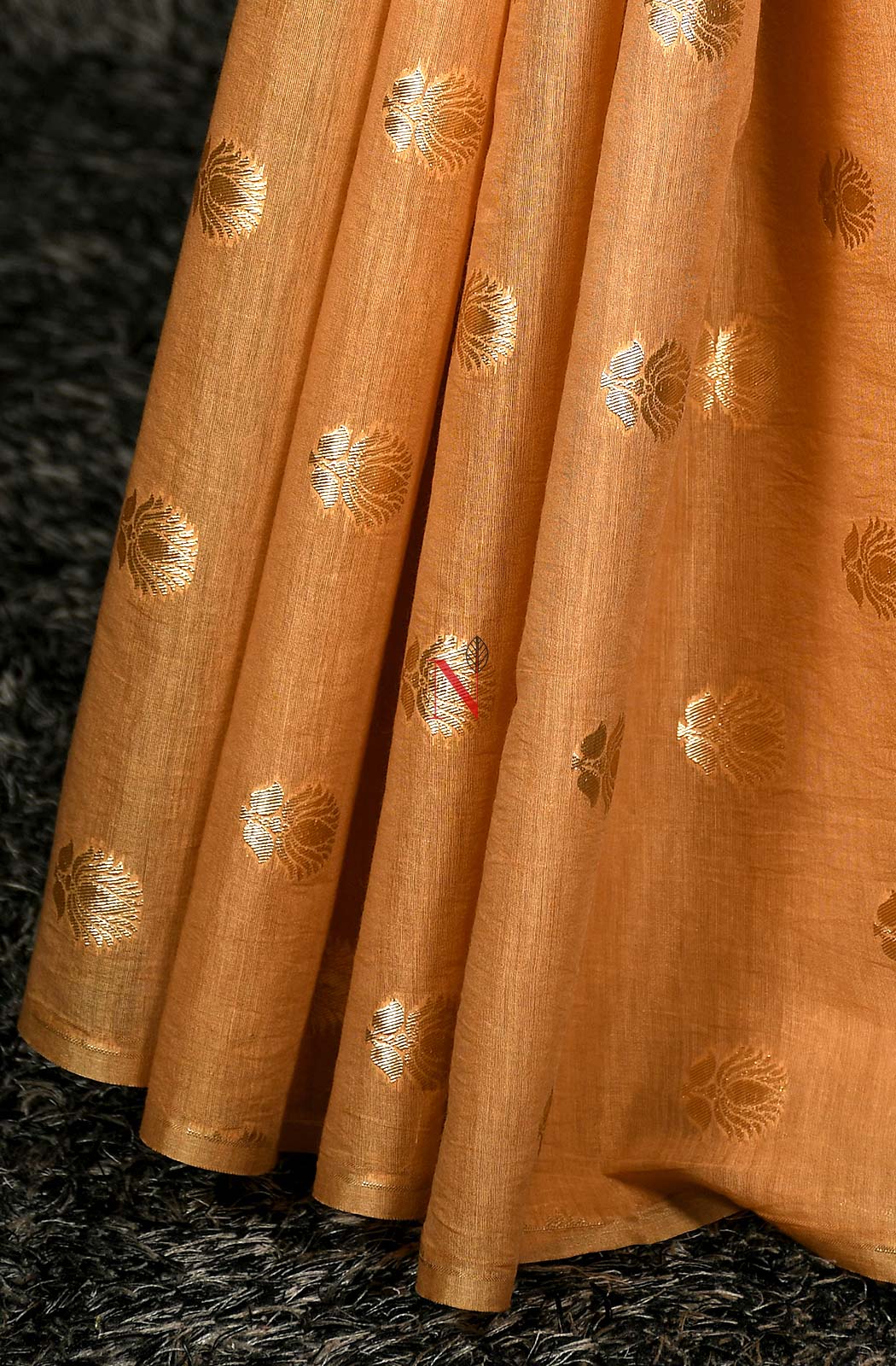 Fawn & Brown Pure Silk Chanderi Saree - Naksheband
