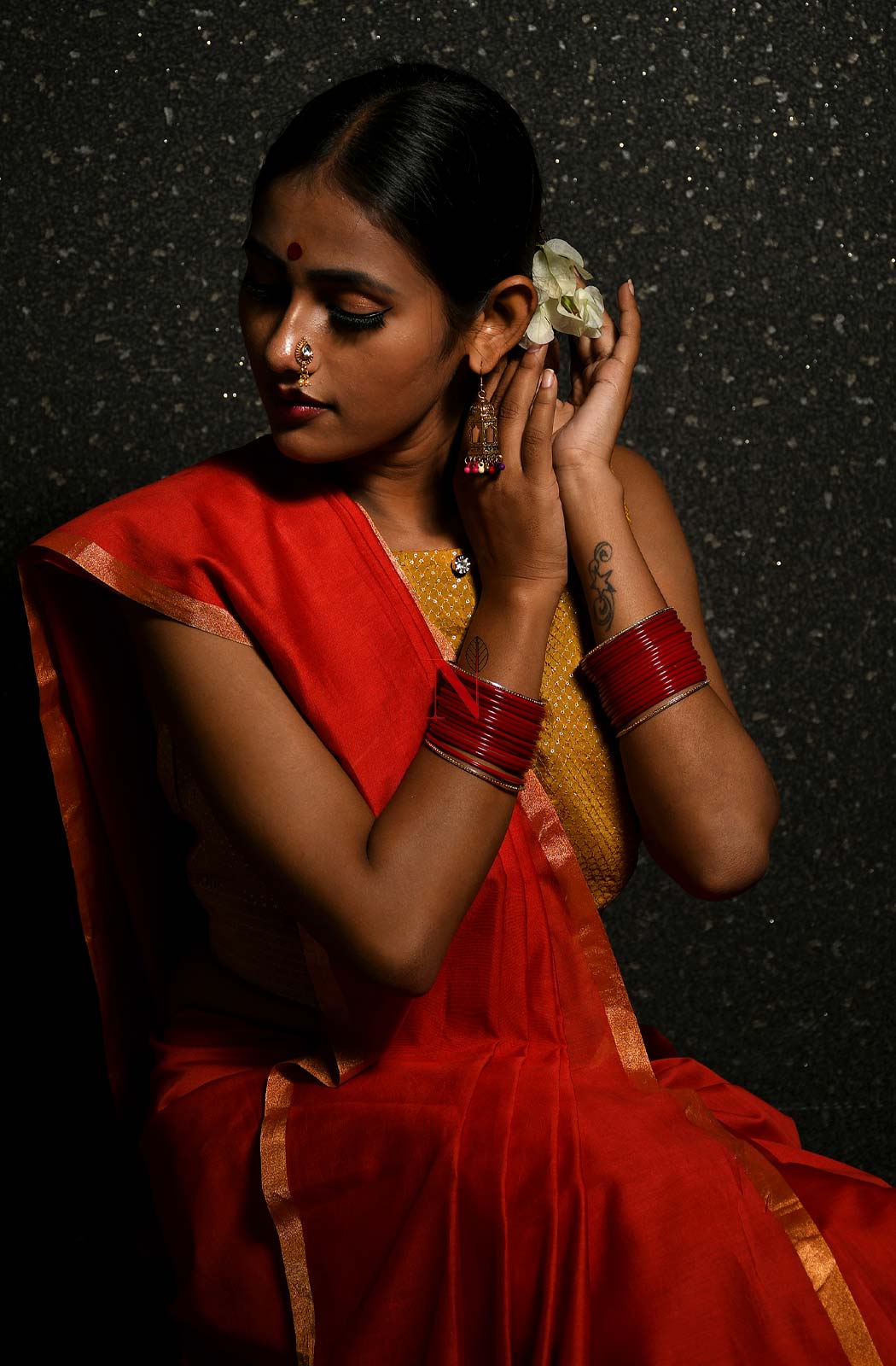Red Pure Silk Chanderi Plain Saree - Naksheband