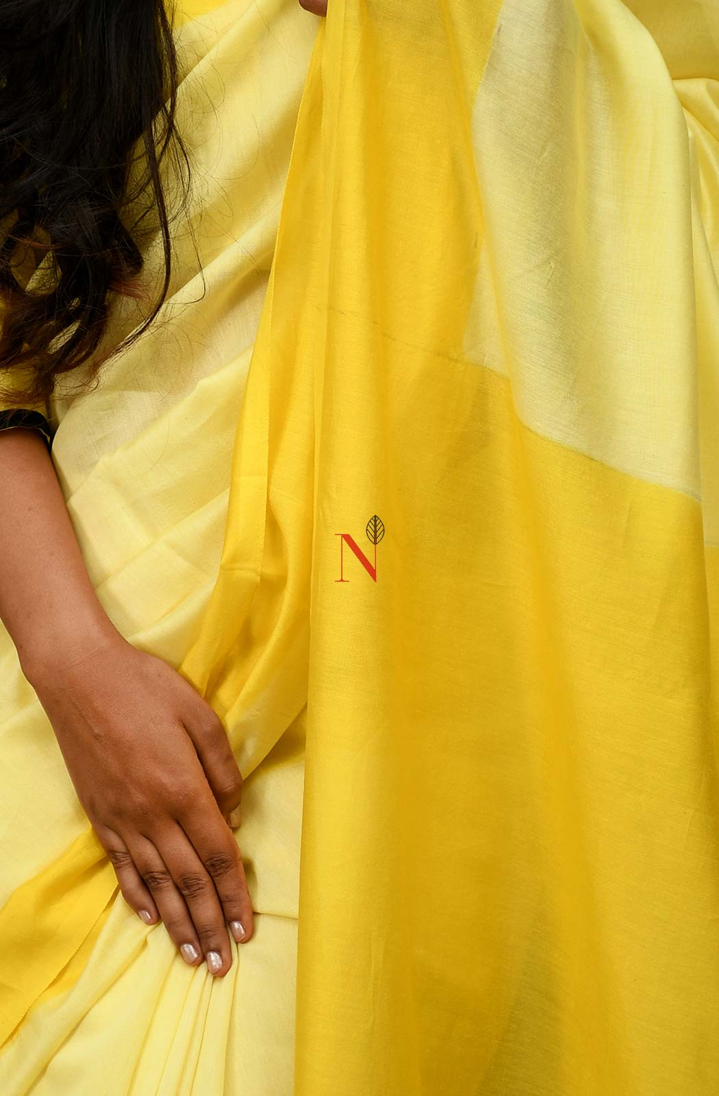 Lemon & Yellow Pure Silk Chanderi Saree - Naksheband