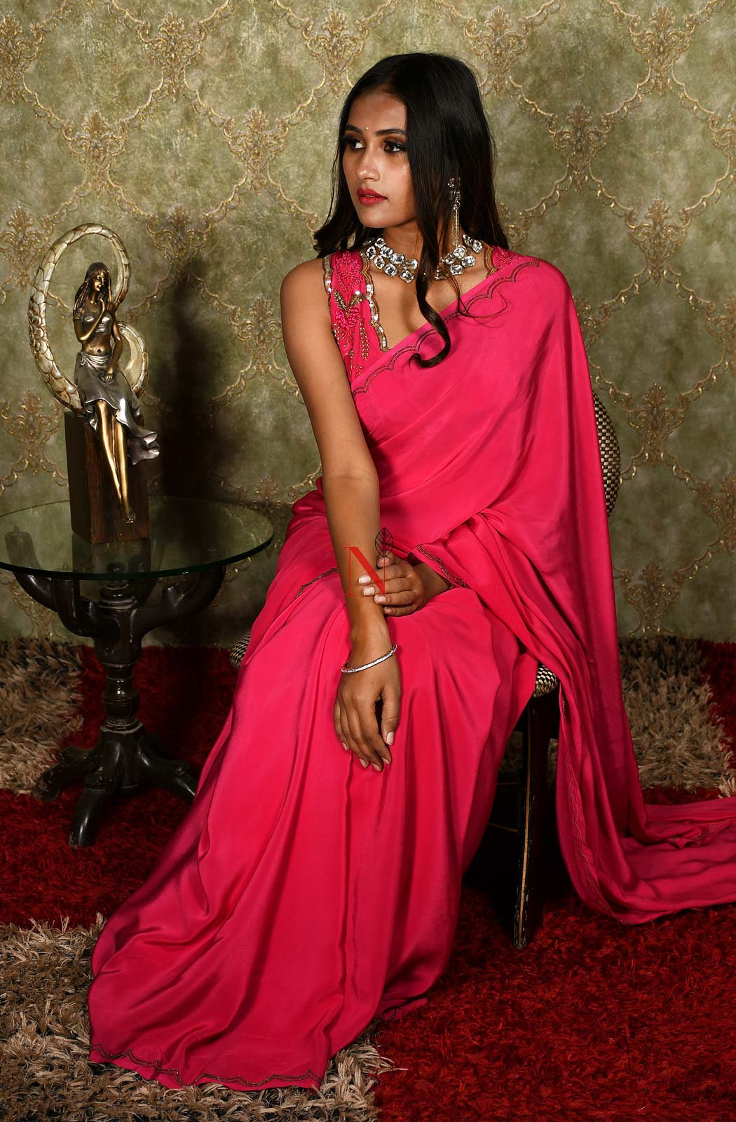 Rani Designer Pure Crepe Saree - Naksheband