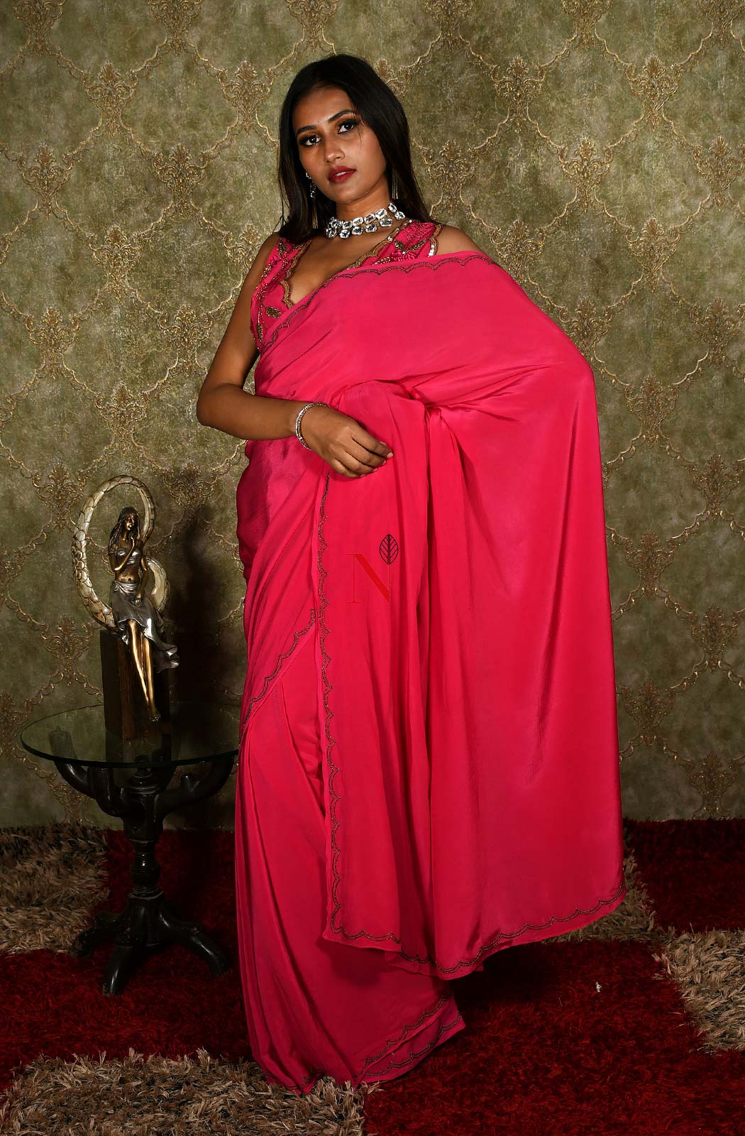 Rani Designer Pure Crepe Saree - Naksheband