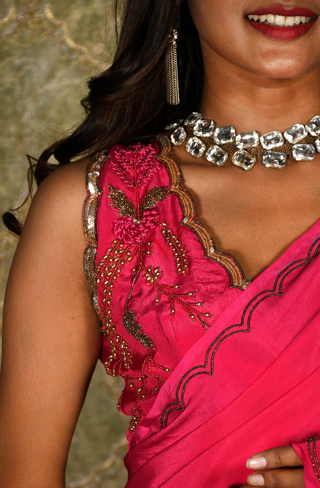 Rani Designer Pure Crepe Saree - Naksheband