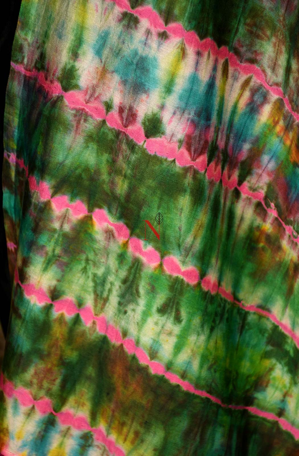 Black & Multicolor Pure Silk Chanderi Saree - Shibori - Naksheband
