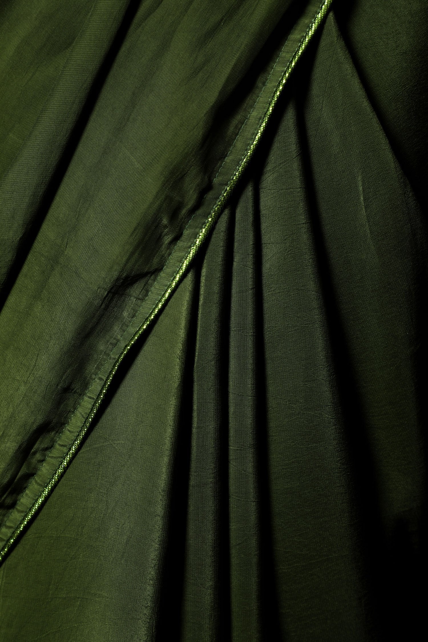 Olive Green Color Designer Saree - Burnt Olive - Naksheband