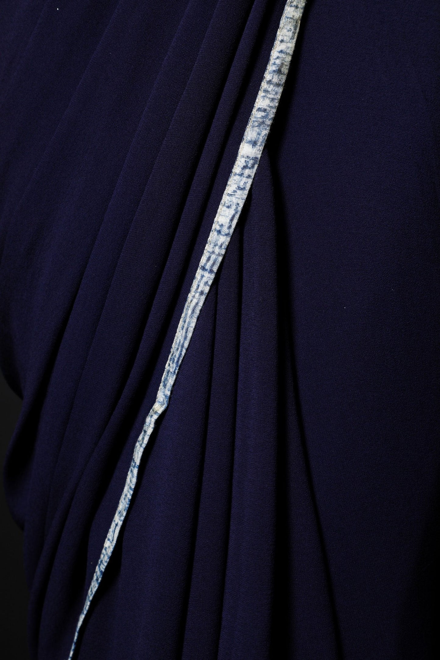 Navy Blue Color Designer Pure Georgette Saree - Truffle Blue - Naksheband
