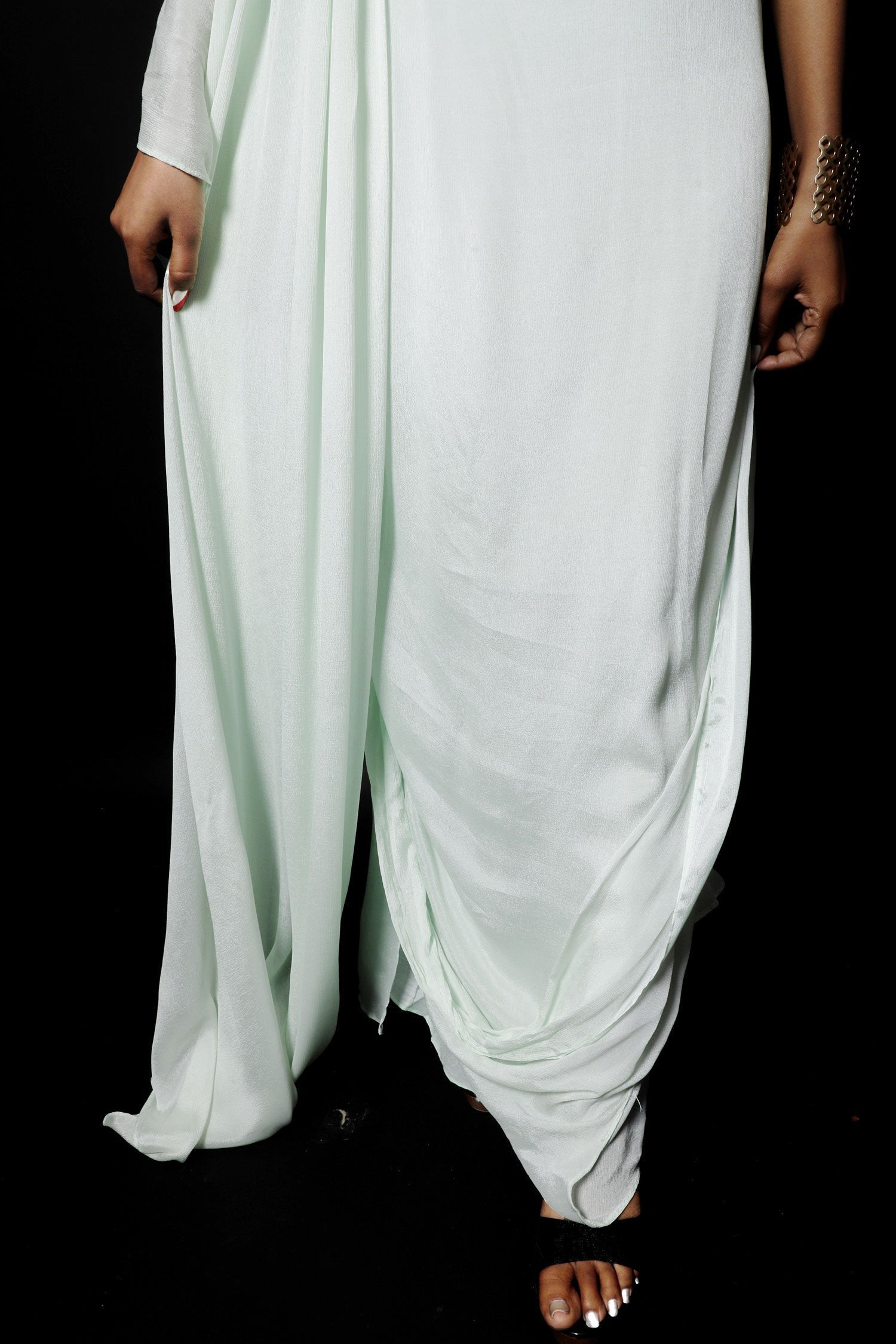 Light Sea Green Indowestern Designer Gown -Tuscany - Naksheband