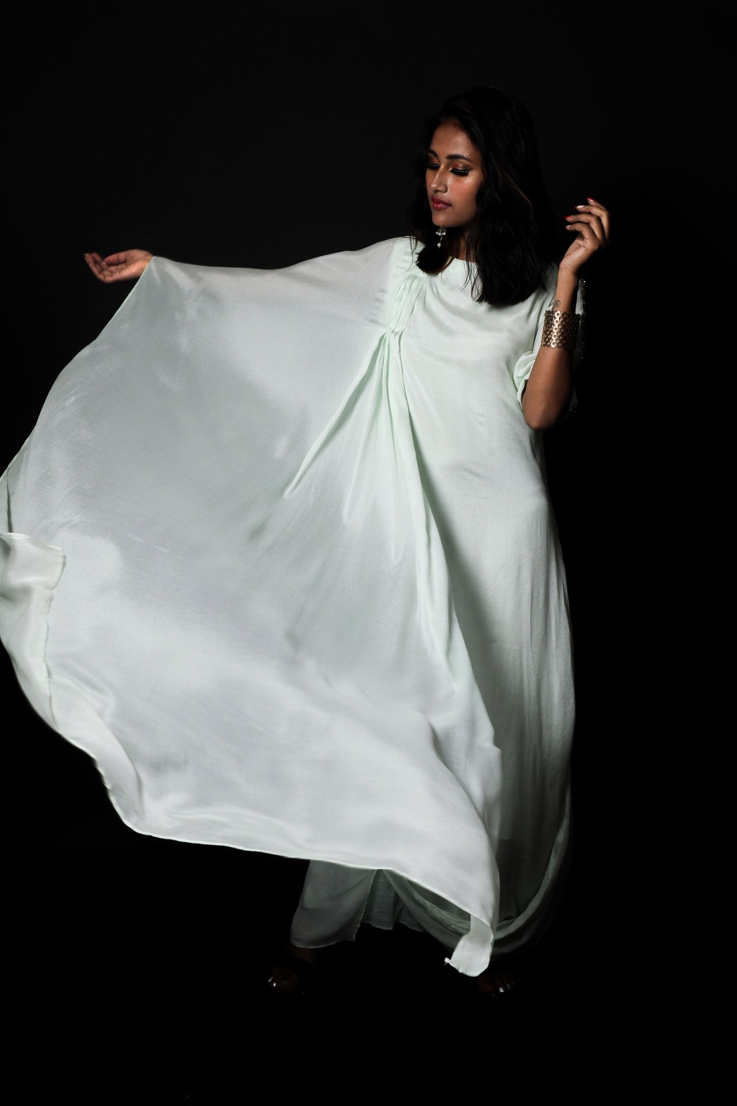 Light Sea Green Indowestern Designer Gown -Tuscany - Naksheband