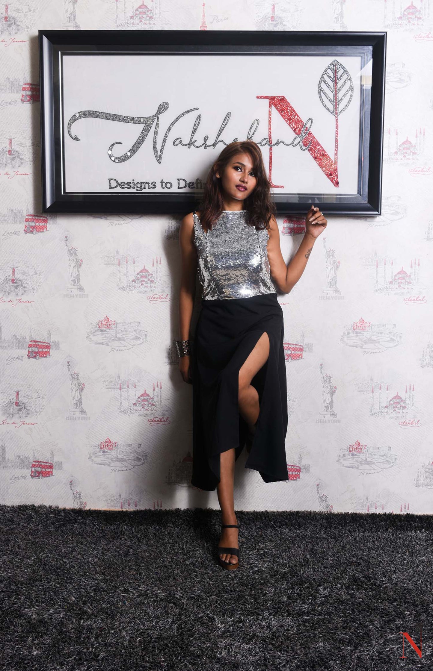 Indowestern Designer One Piece - Stygian - Naksheband