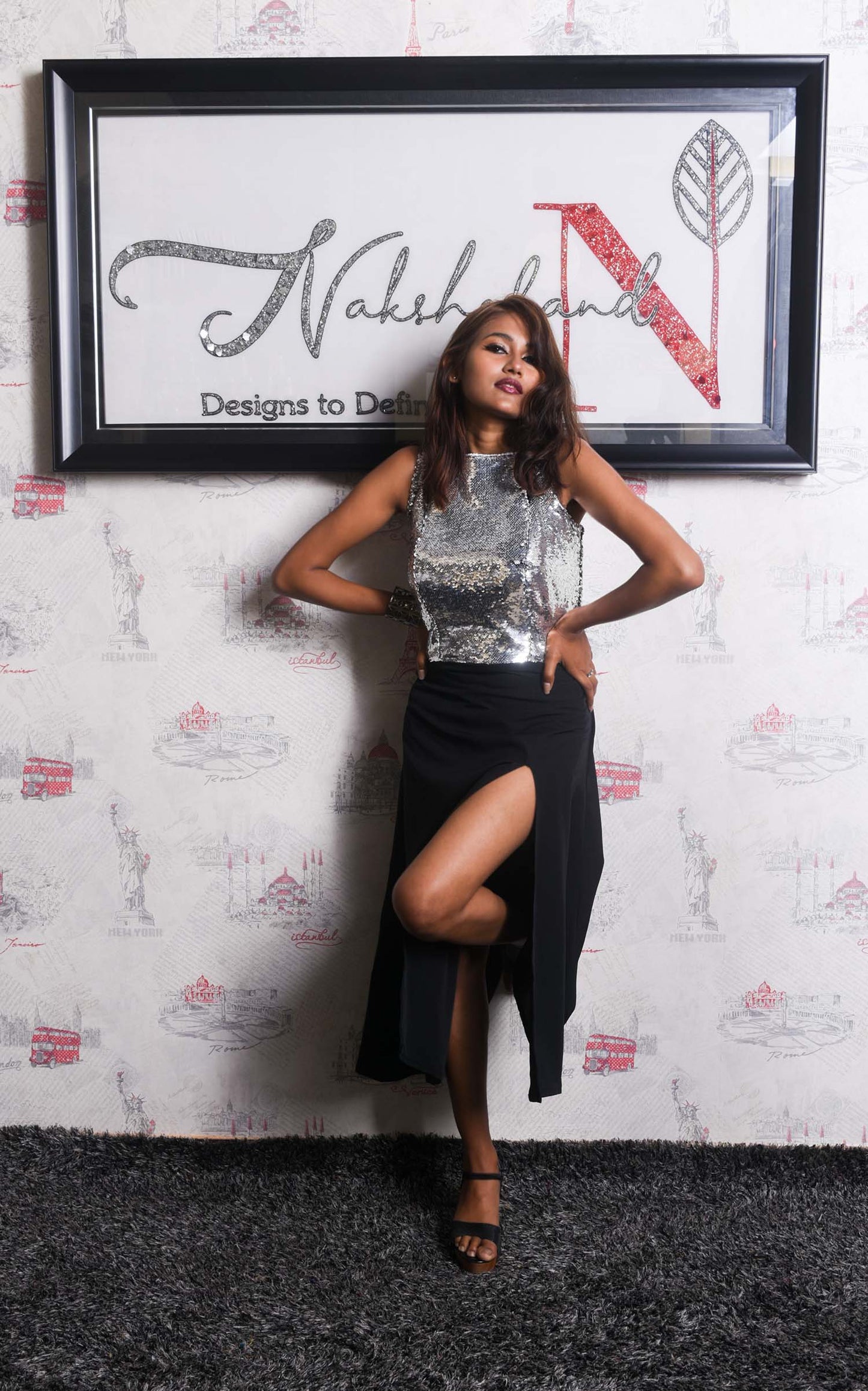 Indowestern Designer One Piece - Stygian - Naksheband
