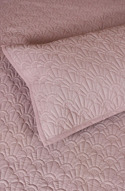 Mauve Self Hand Quilt Cotton Double Bedcover