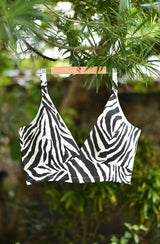 Black and White Zebra Print Chanderi Blouse