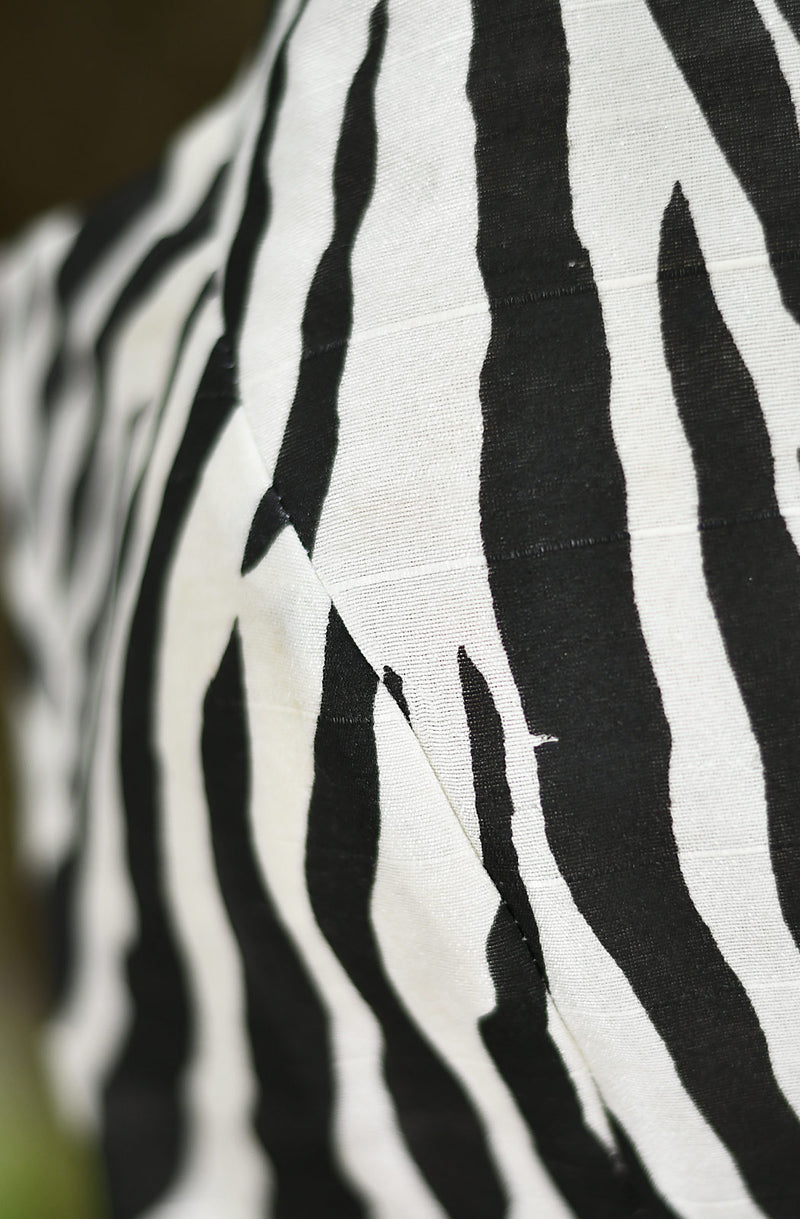 Black and White Zebra Print Chanderi Blouse