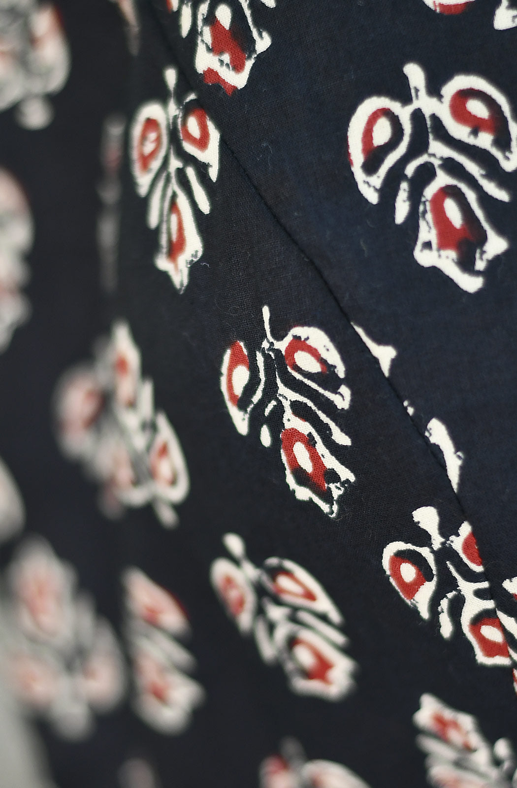 Black Hand Block Print Cotton Blouse - Naksheband