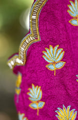 Fuchsia Hand Embroidered Pure Raw Silk Blouse